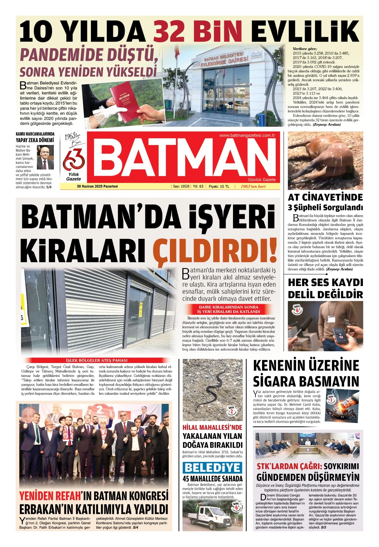 30 HAZİRAN 2025 PAZARTESİ