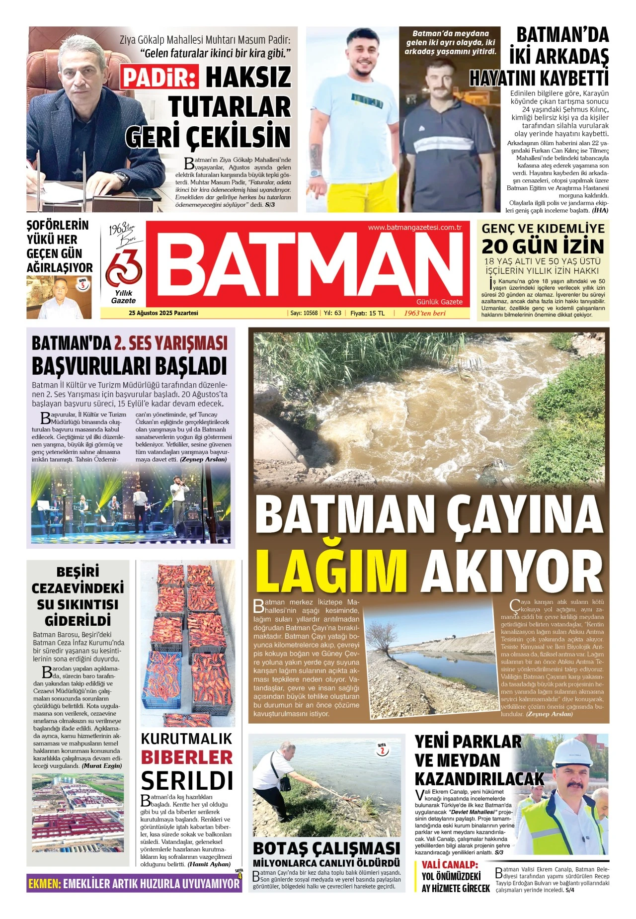 25 AĞUTOS 2025 PAZARTESİ