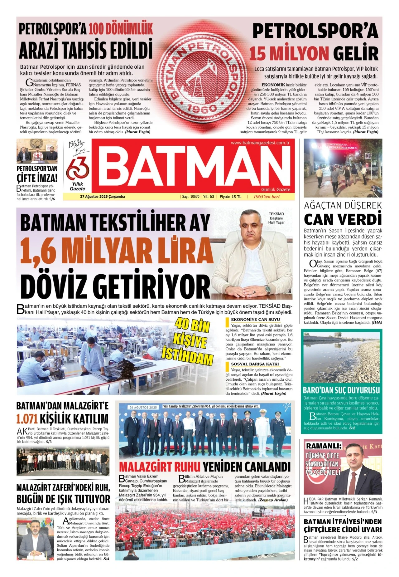 27 AĞUSTOS 2025 ÇARŞAMBA 