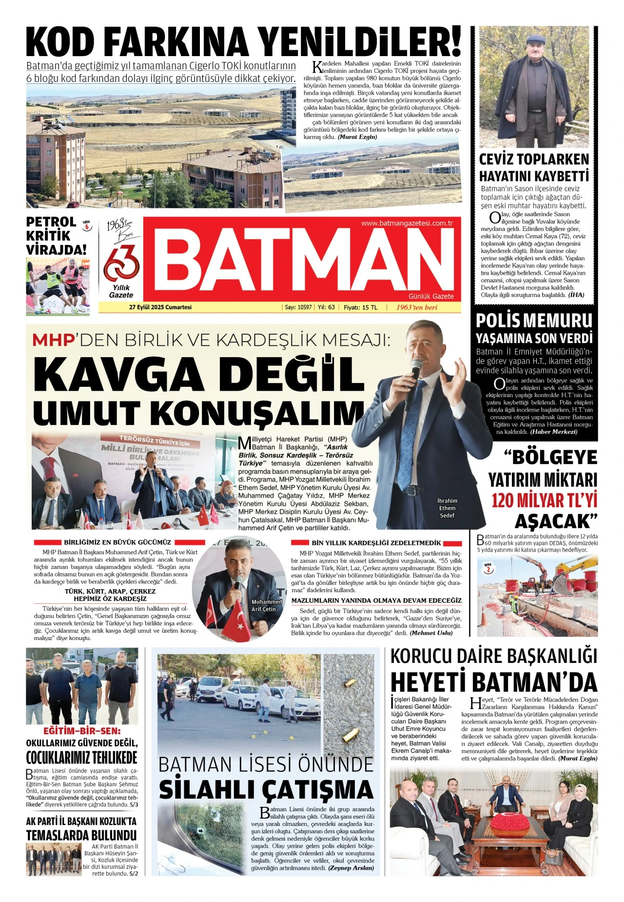 27 EYLÜL 2025 CUMARTESİ