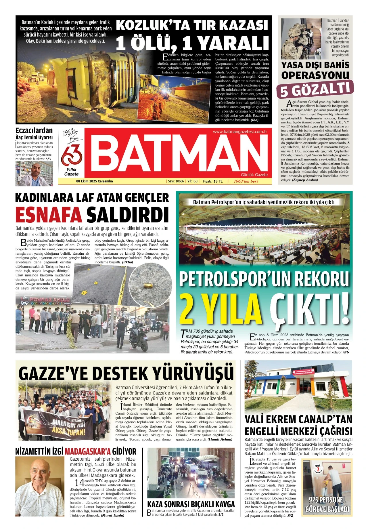 8 EKİM 2025 ÇARŞAMBA