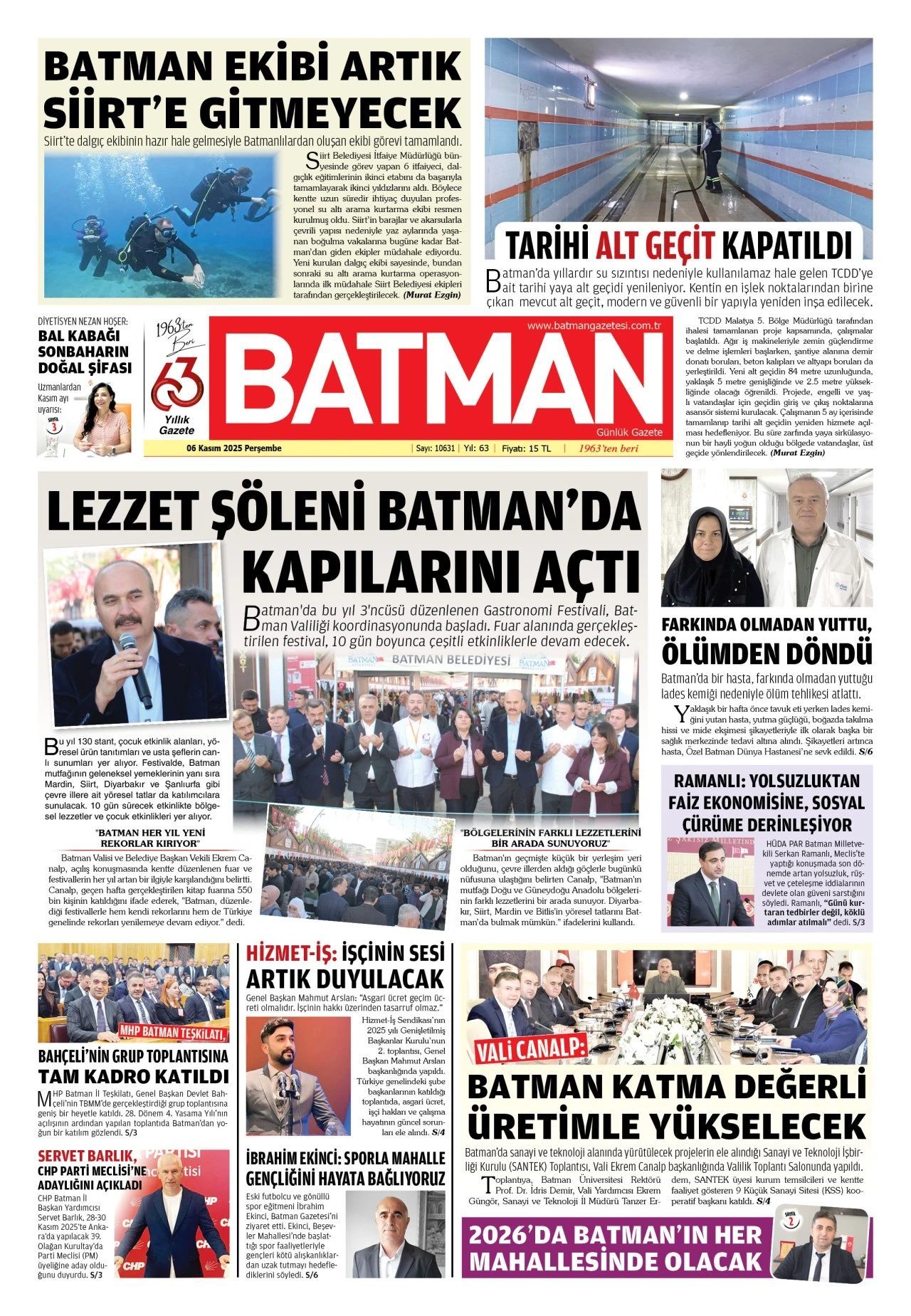 6 KASIM 2025 PERŞEMBE