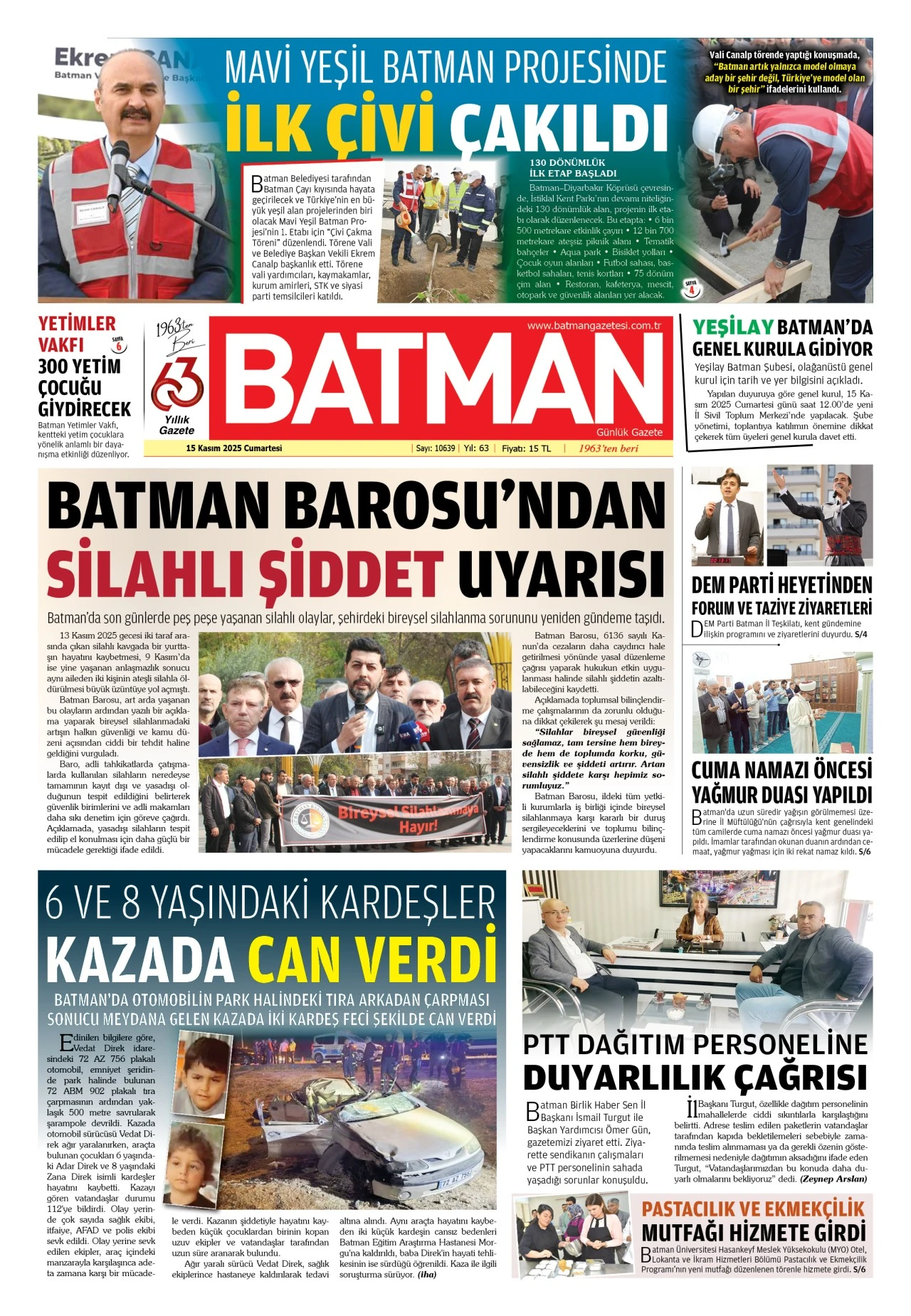 15 KASIM 2025 CUMARTESİ