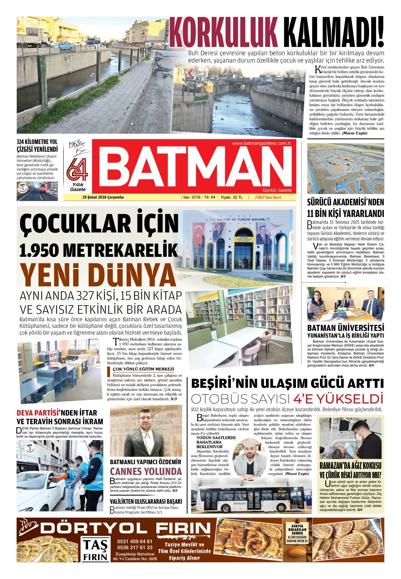 25 ŞUBAT 2026 &Ccedil;ARŞAMBA