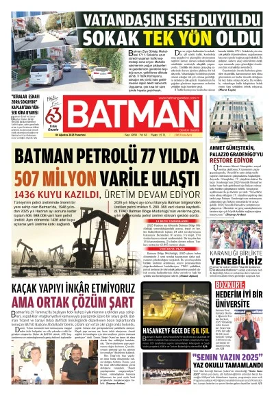 4 AĞUSTOS 2025 PAZARTESİ