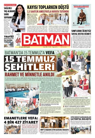 15 TEMMUZ 2026 PERŞEMBE