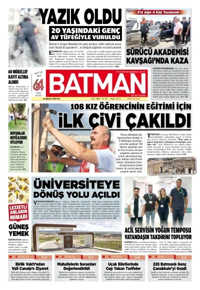 18 AĞUSTOS 2026 SALI