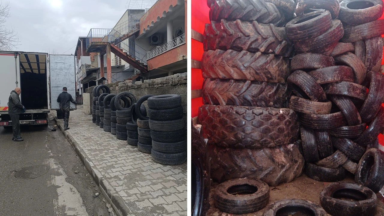 28 TIR ATIK LASTİK GERİ D&Ouml;N&Uuml;Ş&Uuml;ME G&Ouml;NDERİLDİ