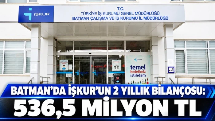 Batman&rsquo;da İŞKUR&rsquo;un 2 yıllık bilan&ccedil;osu: 536,5 milyon TL