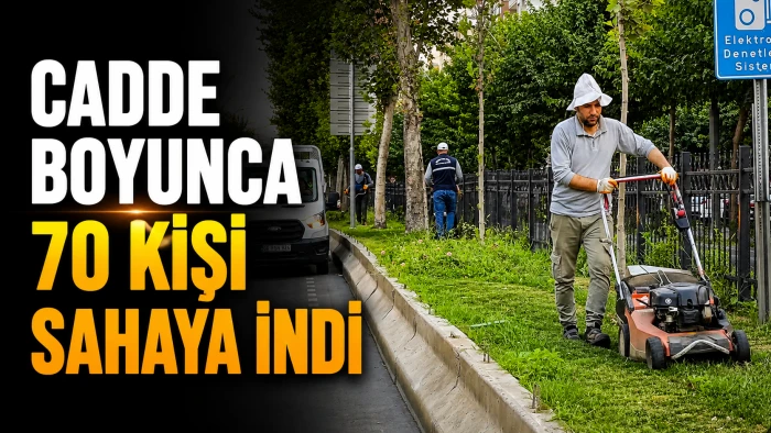 CADDE BOYUNCA 70 KİŞİ SAHAYA İNDİ