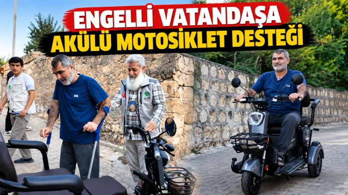 ENGELLİ VATANDAŞA AK&Uuml;L&Uuml; MOTOSİKLET DESTEĞİ