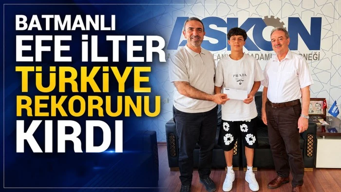 BATMANLI EFE İLTER T&Uuml;RKİYE REKORUNU KIRDI