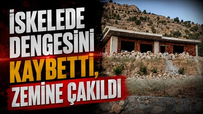 İSKELEDE DENGESİNİ KAYBETTİ, ZEMİNE &Ccedil;AKILDI