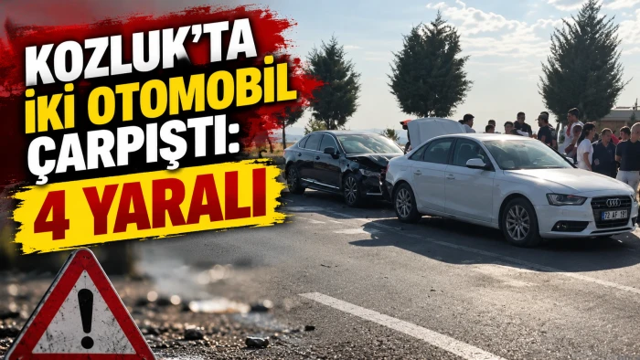 KOZLUK'TA İKİ OTOMOBİL &Ccedil;ARPIŞTI: 4 YARALI
