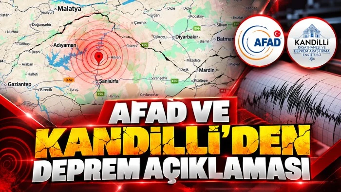 AFAD VE KANDİLLİ&rsquo;DEN DEPREM A&Ccedil;IKLAMASI