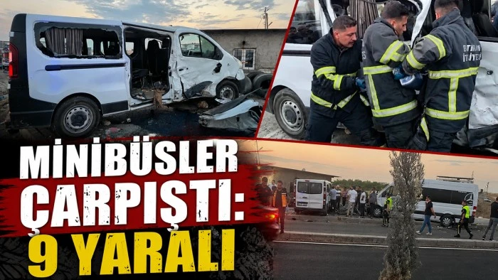 MİNİB&Uuml;SLER KAFA KAFAYA GELDİ: 9 YARALI