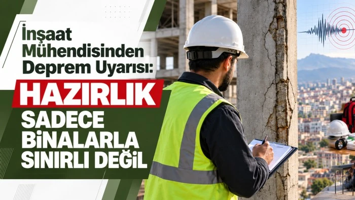İnşaat M&uuml;hendisinden Deprem Uyarısı: Hazırlık Sadece Binalarla Sınırlı Değil
