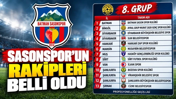 Sasonspor&rsquo;un rakipleri belli oldu