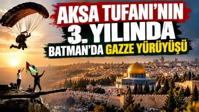 Aksa Tufanı'nın 3. Yılında Batman'da Gazze Y&uuml;r&uuml;y&uuml;ş&uuml;