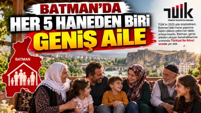 Batman&rsquo;da her 5 haneden biri geniş aile