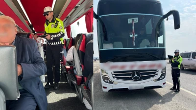 BAYRAM &Ouml;NCESİ OTOB&Uuml;SLERDE EMNİYET KEMERİ DENETİMİ