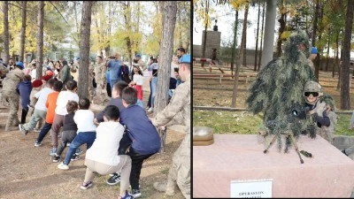ÇOCUKLAR JANDARMA KOMANDO TABURUNDA EĞLENDİ