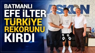 BATMANLI EFE İLTER T&Uuml;RKİYE REKORUNU KIRDI