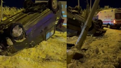 BUZLANAN YOLDA KAZA: 2 YARALI