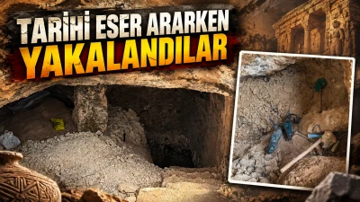 TARİHİ ESER ARARKEN YAKALANDILAR