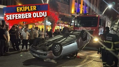 DÖRTYOL'DA ARAÇ DEVRİLDİ: 2 YARALI 