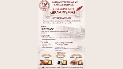 BATMAN&rsquo;DA ŞİİR YARIŞMASI D&Uuml;ZENLENECEK