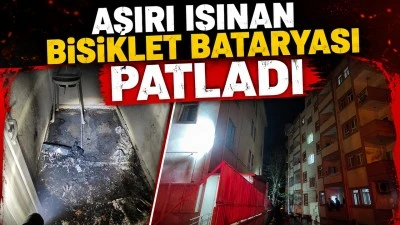 BİSİKLET BATARYASI PATLADI, YANGIN &Ccedil;IKTI