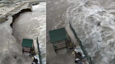 BATMAN &Ccedil;AYI&rsquo;NDA DEBİ ARTTI, İSTİNAT DUVARI &Ccedil;&Ouml;KT&Uuml;