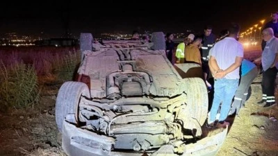 GÜNEY ÇEVRE YOLU’NDA ARAÇ TAKLA ATTI