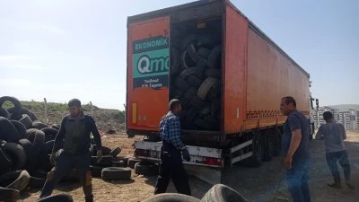 38 TIR DOLUSU LASTİK EKONOMİYE KAZANDIRILDI