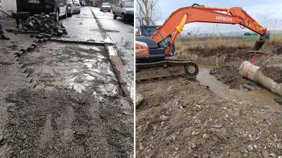 YAĞIŞ SONRASI BELEDİYE EKİPLERİ SAHADA