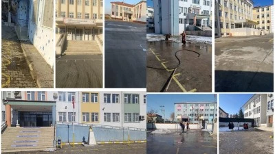 OKUL &Ccedil;EVRELERİNDE KAR VE BUZ TEMİZLİĞİ YAPILDI