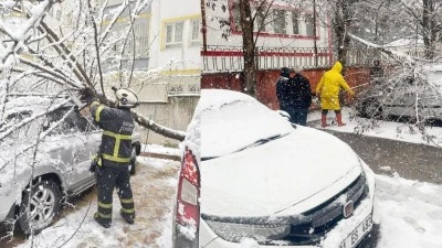 KARDAN DEVRİLEN AĞA&Ccedil;LAR KALDIRILDI