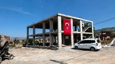 G&Uuml;NEŞLİ K&Ouml;Y&Uuml;NDE TAZİYE EVİ YAPIMI BAŞLADI