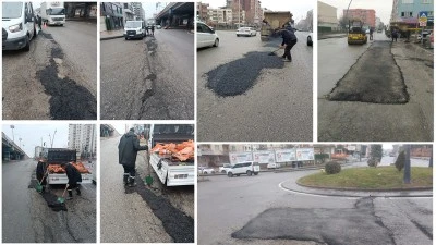 KIŞA RAĞMEN YOL MESAİSİ S&Uuml;R&Uuml;YOR