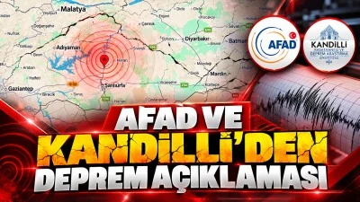 AFAD VE KANDİLLİ&rsquo;DEN DEPREM A&Ccedil;IKLAMASI