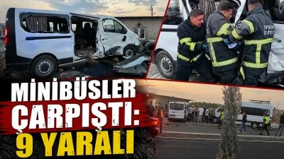 MİNİB&Uuml;SLER KAFA KAFAYA GELDİ: 9 YARALI