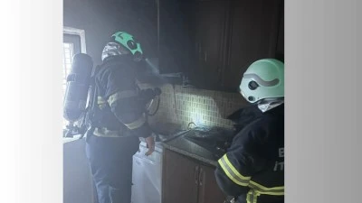 EVDE ÇIKAN YANGINA MÜDAHALE