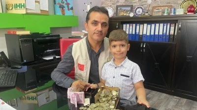 ALTI YAŞINDAKİ HÜSEYİN, HARÇLIĞINI BAĞIŞLADI