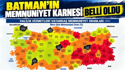 İ&ccedil;işleri Bakanlığı Vatandaş Memnuniyeti Araştırmasını A&ccedil;ıkladı: Batman B&ouml;lgenin İki Yıldızından Biri