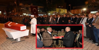 KAZADA ÖLEN KORUCUYA RESMİ TÖREN