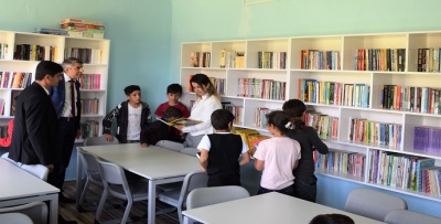 KÖY OKULUNDA KÜTÜPHANE AÇILDI