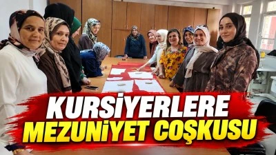 KURSİYERLERE MEZUNİYET COŞKUSU