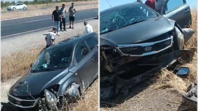 OTOMOBİL ŞARAMPOLE DEVRİLDİ