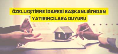 ÖZELLEŞTİRME İDARESİ BAŞKANLIĞINDAN TAŞINMAZ SATIŞI